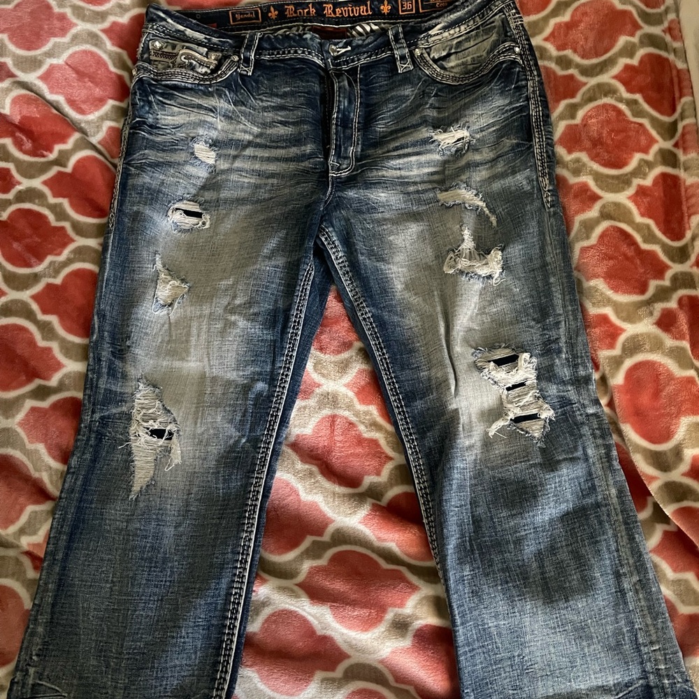 Rock Revival Faded Blue Jeans
